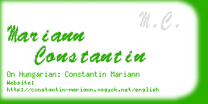 mariann constantin business card